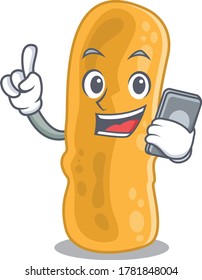 Shigella flexneri cartoon character speaking on phone