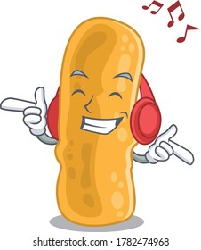 Shigella flexneri Cartoon design concept listening music