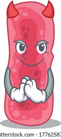 Shigella Sonnei dressed as devil cartoon character design style