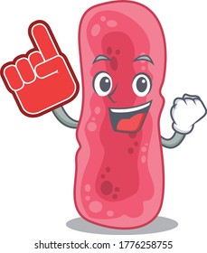 Shigella Sonnei presented in cartoon character design with Foam finger