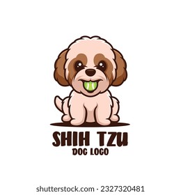 Shih Tzu dog Cartoon Mascot Logo