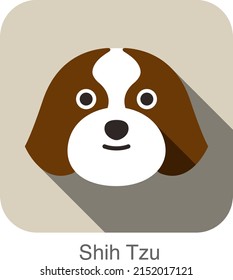Shih Tzu dog face flat icon