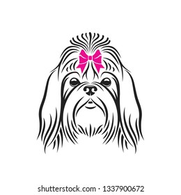 Shih Tzu Dog face - isolated vector illustration