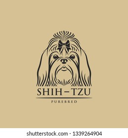 Shih Tzu Dog face    isolated vector illustration