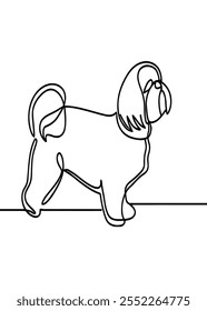 Shih Tzu Dog Line Drawing