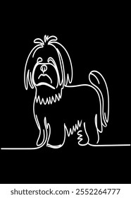 Shih Tzu Dog Line Drawing