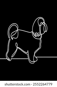 Shih Tzu Dog Line Drawing