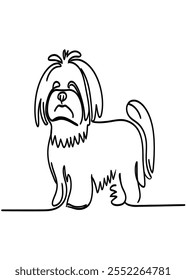 Shih Tzu Dog Line Drawing