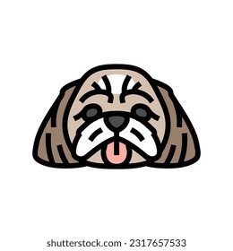 shih tzu dog puppy pet color icon vector. shih tzu dog puppy pet sign. isolated symbol illustration