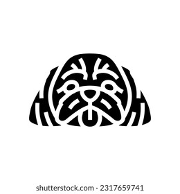 shih tzu dog puppy pet glyph icon vector. shih tzu dog puppy pet sign. isolated symbol illustration