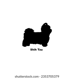 Shih Tzu dog silhouette dog breeds pet animals svg