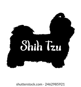 Shih Tzu Dog silhouette dog breeds logo dog monogram vector