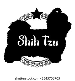 Shih Tzu dog silhouette, dog, dog breeds,  vector, silhouette, logo design, animal, illustration, icon, sign, black, pet