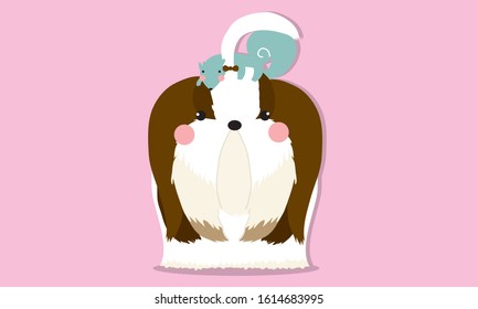 Shih Tzu dogs cute style cartoon vector