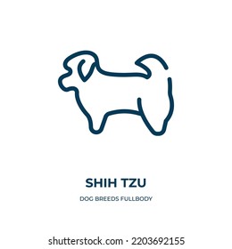 Shih tzu icon. Linear vector illustration from dog breeds fullbody collection. Outline shih tzu icon vector. Thin line symbol for use on web and mobile apps, logo, print media.
