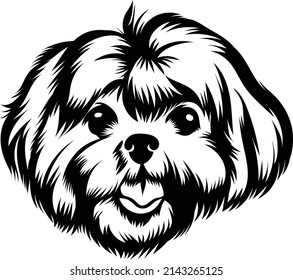 Shih Tzu Maltese Cute Peeking Dog Design