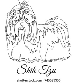 Shih tzu outline vector