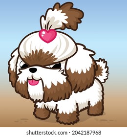 shihtzu dog, cute Dog cartoon