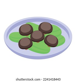 Shiitake food icon isometric vector. Mushroom fungus. Chinese fungi