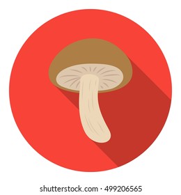Shiitake icon in flat style isolated on white background. Mushroom symbol stock vector illustration.