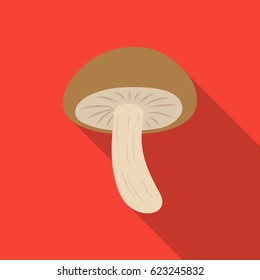 Shiitake icon in flat style isolated on white background. Mushroom symbol stock vector illustration.
