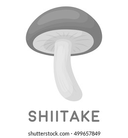Shiitake icon in monochrome style isolated on white background. Mushroom symbol stock vector illustration.