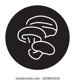 Shiitake mushroom color line icon. Cooking ingredient. Pictogram for web page, mobile app, promo.