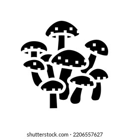 Shiitake Mushroom Glyph Icon Vector. Shiitake Mushroom Sign. Isolated Symbol Illustration