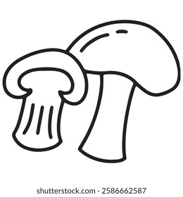 Shiitake mushroom icon in outline style