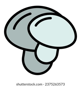 Shiitake mushroom icon outline vector. Food truffle. Fungi morel color flat