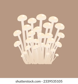 Shiitake mushroom illustration on the background