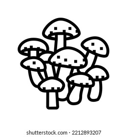 Shiitake Mushroom Line Icon Vector. Shiitake Mushroom Sign. Isolated Contour Symbol Black Illustration