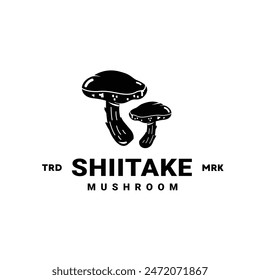 shiitake mushroom logo illustration suitable for vegetable shops and gardens	