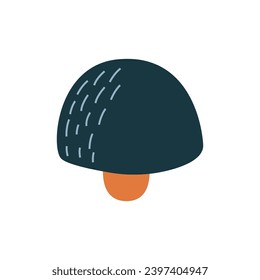 Shiitake mushrooms. Flat vector illustration isolated on white background