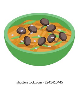 Shiitake salad icon isometric vector. Mushroom food. Fungi hand