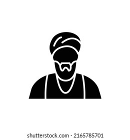 Shiite muslim man line color icon. Isolated vector element.