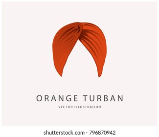 Shik Turban Headdress Orang Icon. Vector Illustration