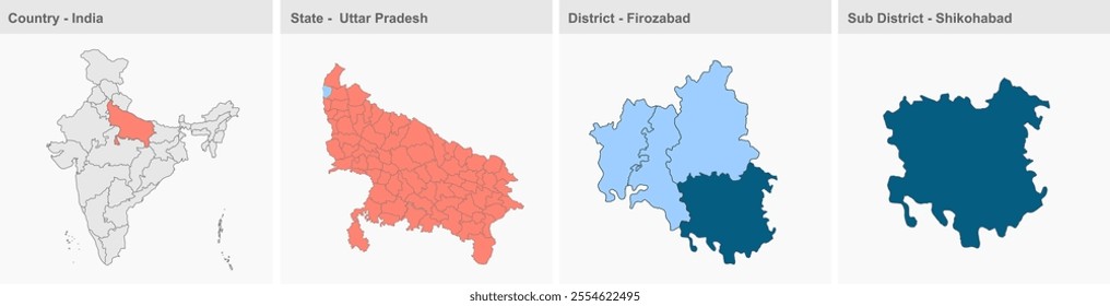 Shikohabad map, Firozabad District, Uttar Pradesh State, Republic of India, Government of  Uttar Pradesh, Indian territory, Eastern India, politics, village, tourism