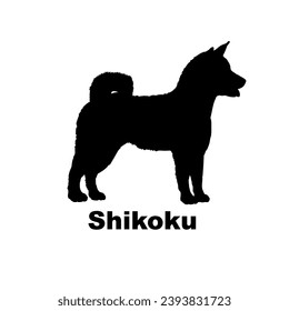 Shikoku Dog silhouette dog breeds logo dog monogram logo dog face vector