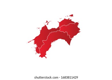 Shikoku map Japan region shape 