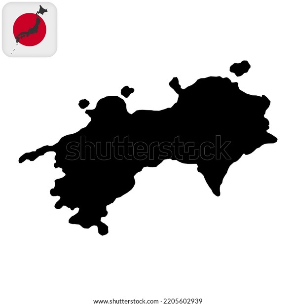 Shikoku Map Japan Region Vector Illustration Stock Vector Royalty Free   Shikoku Map Japan Region Vector 600w 2205602939 