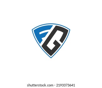 Ilustración del símbolo del vector de diseño simple con el logotipo FG de la letra Shild.