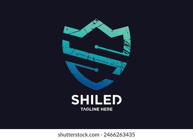 Shiled with letter S logo design Premium Vector