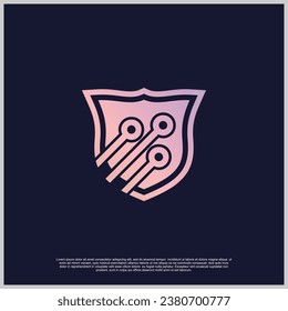 Shiled logo design with unique concept Premium Vector