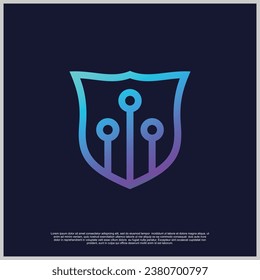 Shiled logo design with unique concept Premium Vector