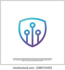 Shiled logo design with unique concept Premium Vector