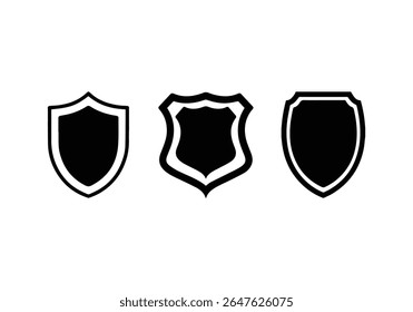geschirmte Form Silhouette Vektor, Schützen Schild Icon Illustration