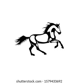shilhouette horse vector ilustration black and white colour design