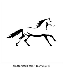 shilhouette horse vector ilustration black and white colour design
