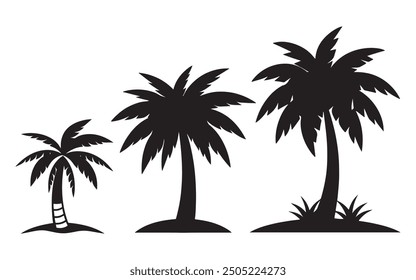 shilhouette plam tree white background eps file